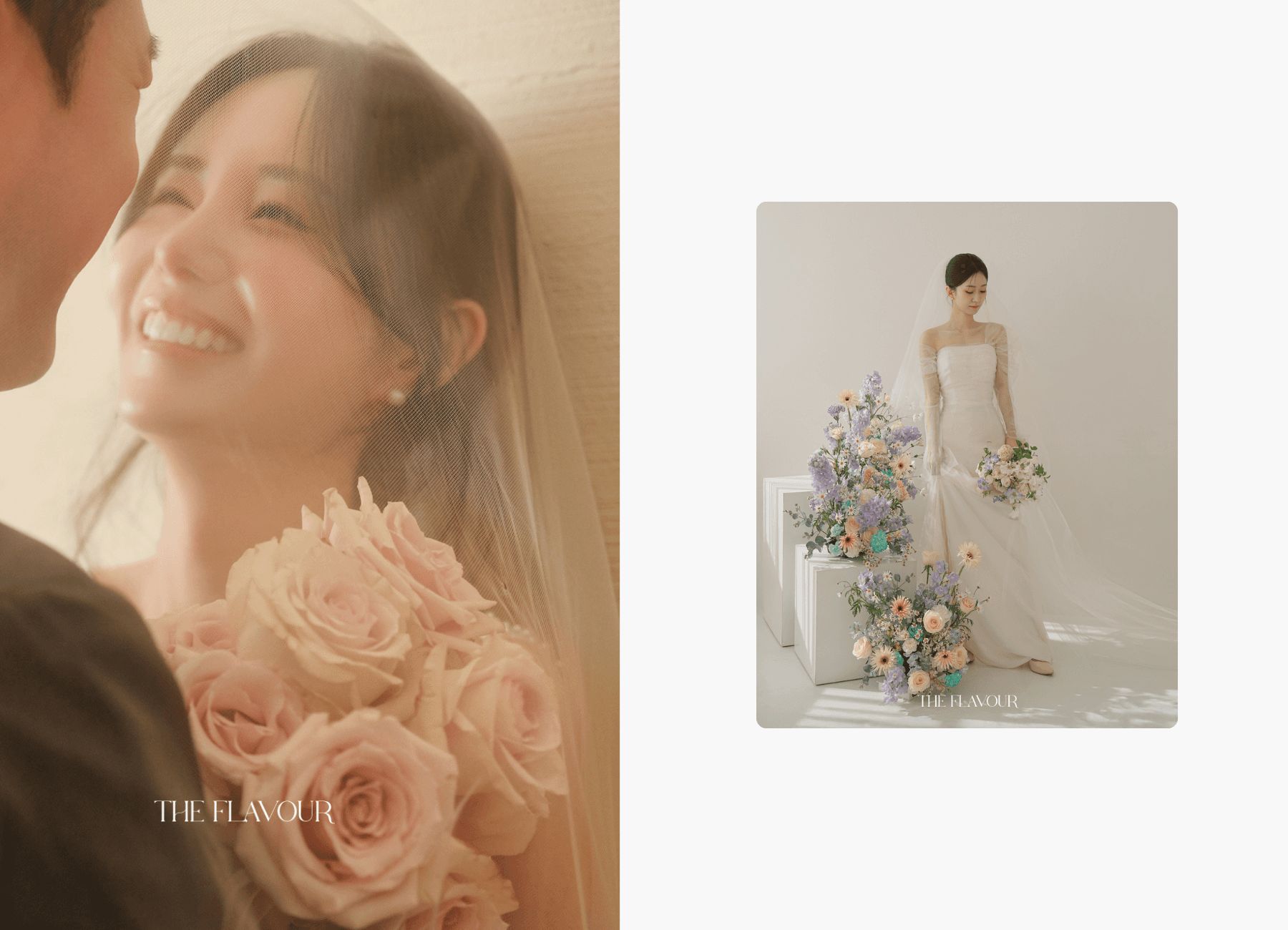 "두 작가의 호흡으로 완성하는 신랑신부님의 반짝이는 순간" — 더플레이버